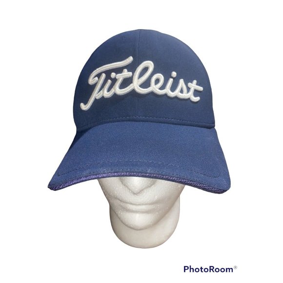 Titleist Flex Golf Hat Baseball Cap Adult Small/Medium Navy Blue - Picture 1 of 6